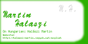 martin halaszi business card
